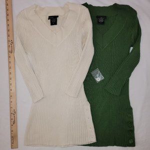 2 Medium Sweaters by It's Our Time, Cream and Green